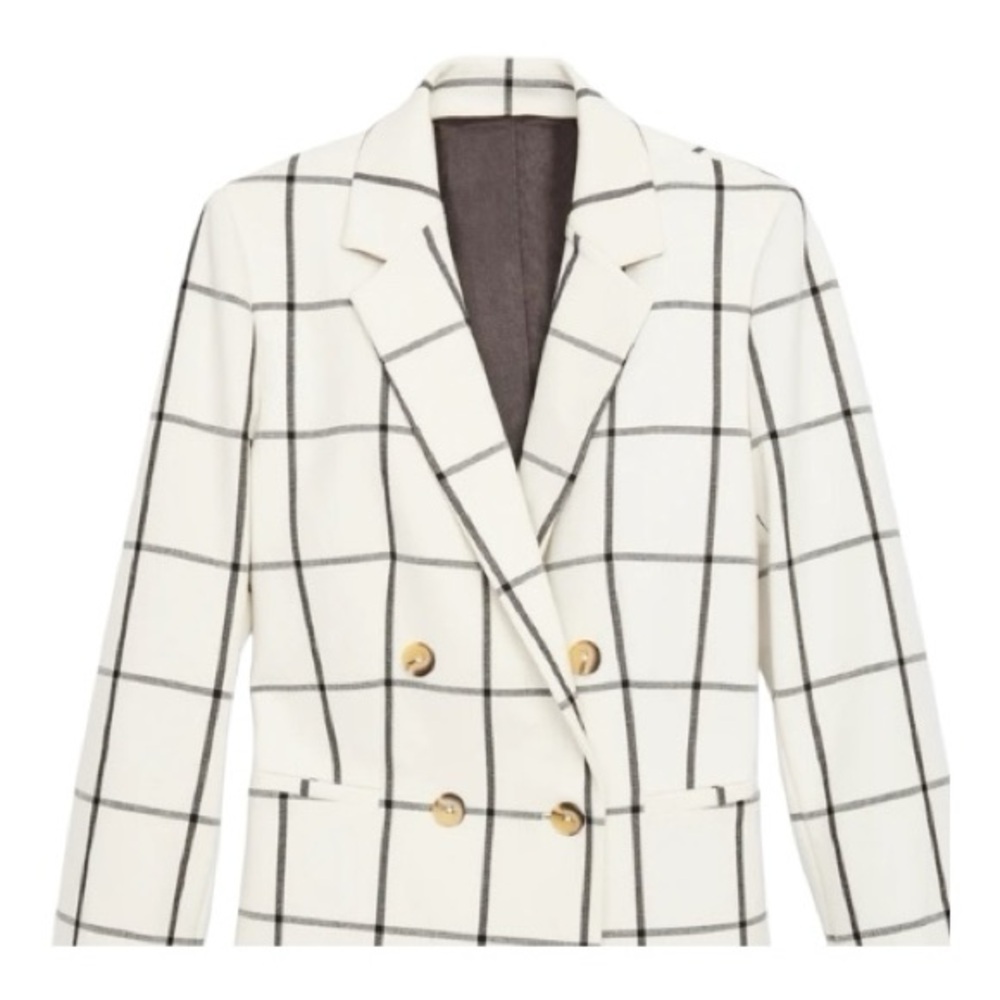 Rachel Roy Collection Grid Pattern Double Breaste… - image 1